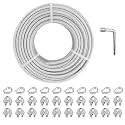 1/8" Wire Rope Clips Kit, 100 ft PVC Coated Galvanized Steel Cable