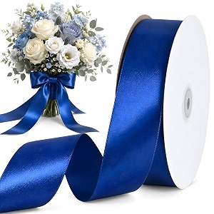 toniful 100 yard navy blue satin ribbon 1-12 inch for gift wrapping