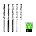 1/8 Upcut CNC Bit, 1/8 Inch Router Bit , Spiral Upcut Router Bits, 1'' CL. 2'' OVL. Carbide Upcut CNC Router Bits, Ideal for Wood Inlay, Plunge Plastic 5PCS