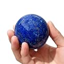 1.97-2.36inch/5-6cm Natural Lapis Lazuli Crystal Sphere with Stand, Hand Polished Divination Stone Ball, Reiki Healing Gemstone Sphere, Home Desktop Decor Ornament, Collectible Gift