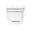 MKS Plastics White Small 1-Gallon Plastic Bucket with Airtight Lid, 1-Pack