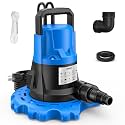 1 HP Automatic Swimming Pool Cover Pump, 5000 GPH Submersible Pumps with 3/4” Check Valve Adapter &amp; 25ft Power Cord, Water Removal for Pool, Hot Tubs, Rooftops, Water Beds and more
