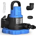 1 HP Automatic Swimming Pool Cover Pump, 115 V Submersible with 3/4” Check Valve Adapter & 26ft Power Cord, 5000 GPH Water Removal for Pool, Hot Tubs, Rooftops, Water Beds and more