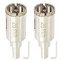 1 Inch Diamond Hole Saw with Pilot Bit, 2 PCS DaduoRi 1" Tile Hole Saw with Center Drill Bit for Marble, Granite, Ceramics, Porcelain Tiles, 1-3/8" Depth of Cut for Thick Countertops