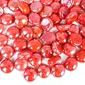 1 LB Luster Red Flat Marbles, Porcelain Glass Gems for Crafts Mosaics Vase