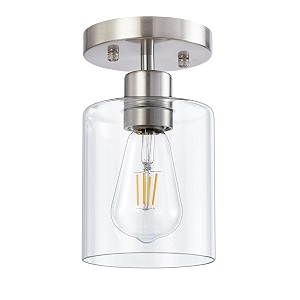 1 light semi recessed ceiling light brushed nickel ceiling fixtures modern lighting fixtures ceiling mounting ceiling lights with glass shade for hallway kitchen foyer porch bedroom