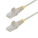 1 m CAT6 Cable - Slim CAT6 Patch Cord - Grey - Snagless RJ45 Connectors - Gigabit Ethernet Cable - 28 AWG (N6PAT100CMGRS)