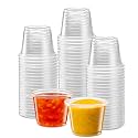 {1 oz,200 Cups} Clear Diposable Plastic Portion Cups No Lids, Small Mini Containers For Portion Controll, Jello Shots, Meal Prep, Sauce Cups, Slime, Crafts, Disposable Souffle Cups &amp; Much more