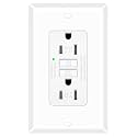 1 Pack 15A GFCI Outlet Tamper-Resistant Self-Test, ETL Listed White
