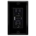 1 Pack 15A GFCI Outlet with USB C&amp;A, Self-Test TR ETL Listed Black