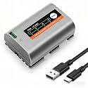 1-Pack 2600mAh Replacement Battery for LP-E6NH LP-E6N LP-E6 with Type-C Direct Charging Port Compatible with Canon EOS R R5 R6 R7 5D 6D 7D Mark II III IV, 90D 80D 70D Camera
