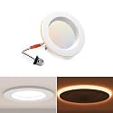 POWERASIA 1 Pack 4 Inch LED Metal Recessed Lighting with Night Light
