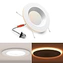 POWERASIA 1 Pack 5/6 Inch LED Metal Recessed Lighting with Night Light