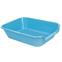1 Pack Extra Large Dog Litter Box Pan Tray (ABS Material), Low Entry Jumbo Senior Litter Boxes for Multiple Kitten Big Cats, Pet Safe Indoor Dog Potty (Light Blue, 20" L x 15" W)