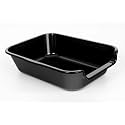 1 Pack Extra Large Dog Litter Box Pan Tray (ABS Material), Low Entry Jumbo Senior Litter Boxes for Multiple Kitten Big Cats, Pet Safe Indoor Dog Potty (Black, 20" L x 15" W)