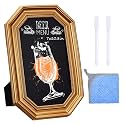 1 Pack Framed Tabletop Chalkboard Sign 7 x 11 in Rustic Frame, Octagon