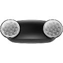 1 Pack Led Black Emergency Light with Battery Backup Round 2 Heads -UL Certified Emergency Exit Sign-120 277V Indoor Emergency Exit Lights for Home Power Failure &amp; Business.