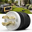 1 Pack NEMA L14‑30P Locking Plug 30 Amp Male 30A 250V Twist Lock L14‑30 Plug, Industrial Grade 3‑Pole 4‑Wire, Nylon & Brass, Secure L1430P Plug for Generator, RV, Welding, Transfer Switch