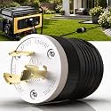 1 Pack NEMA L5‑20P Locking Plug 20 Amp Male 20A 125V Twist Lock L5‑20 Plug, Industrial Grade 2‑Pole 3‑Wire, Nylon &amp; Brass, Secure L520P Plug for Generator, RV, Welding, Transfer Switch