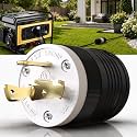 1 Pack NEMA L5‑30P Locking Plug 30 Amp Male 30A 125V Twist Lock L5‑30 Plug, Industrial Grade 2‑Pole 3‑Wire, Nylon &amp; Brass, Secure L530P Plug for Generator, RV, Welding, Transfer Switch
