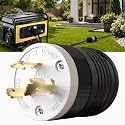 1 Pack NEMA L6‑20P Locking Plug 20 Amp Male 20A 250V Twist Lock L6‑20 Plug, Industrial Grade 2‑Pole 3‑Wire, Nylon &amp; Brass, Secure L620P Plug for Generator, RV, Welding, Transfer Switch