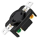 1 Pack NEMA L6-30R Flush Mount Locking Receptacle, 30 Amp 250V Twist Lock Outlet, 2 Pole 3 Wire Grounding Industrial Grade Heavy Duty Socket, UL Listed for Generator, RV, Marine & Welding