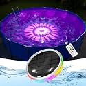1 Pack RGB Solar Floating Pool Lights with Remote, Waterproof