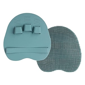 1 pack soft silicone shower brush body wash bath exfoliating skin massage scrubber dry skin brushing glove loofah fit for sensitive and all kinds of skineucalyptus green