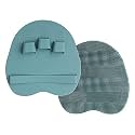 1 Pack Soft Silicone Shower Brush Body Wash Bath Exfoliating Skin Massage Scrubber, Dry Skin Brushing Glove Loofah, Fit for Sensitive and All Kinds of Skin(Eucalyptus Green)