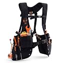 1 Pack Tool Vest with Leather, 33 Pockets Tools Belt, Black