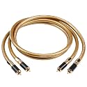 1 Pair RCA Audio Cable HiFi OFC Core Pure Copper Gold Plated Plug 2 RCA Male to 2 RCA Male Cable for Amplifier DAC TV(1.5m)