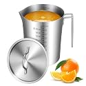 1 Pc 5L Stainless Steel Measuring Pitcher, 169oz Stainless Steel Measuring Cup with Handle, Spout and Lid, Large Capacity Dual Sided Measurement Markings Design for Baking, Brewing Cooking