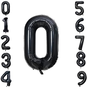 1 pc big size number 10 foil balloon 32 inch large black number foil balloon gradient 0 to 9 number balloons for decoration birthday anniversary decoration items pack of 1 black