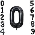 1 Pc Big Size Number 10 Foil Balloon 32 Inch Large Black Number Foil Balloon Gradient 0 to 9 Number Balloons for Decoration Birthday Anniversary Decoration Items (Pack of 1, Black)