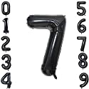 1 Pc Big Size Number 7 Foil Balloon 32 Inch Large Black Number Foil Balloon Gradient 0 to 9 Number Balloons for Decoration 7th Birthday Anniversary Decoration Items (Pack of 1, Black)