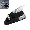 1 PC Car Roof Wind Power LED Light Ornament, Self-Adhesive Shark Fin LED Warning Tail Light, Auto Roof Antenna Wind Light Decoration, Universal Warning Flash Lamp for Most Cars (Black)