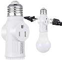 1 Pc Light Socket to Plug Adapter, E26 Outlet Converter,White