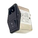 1 Pcs AC Filter Socket with Switching Fuse Power Filter CW2C-10A-T CW2B 06 3(CW2C -10A -T -F2 Double insure)