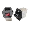 1 Pcs AC Socket Fuse Switch Filter CW2B-06A-T CW2C-10A-T CW2A-10A-T(CW2B -06A -T 6A with Light Fuse)
