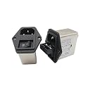 1 Pcs AC Socket Fuse Switch Filter CW2B-06A-T CW2C-10A-T CW2A-10A-T(CW2B -10A -T 10A with Fuse)