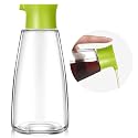 1 Pcs Glass Soy Sauce Dispenser Bottles, 9.6 oz Oil Cruet, Green