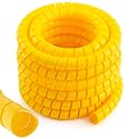 1 Pcs Spiral Wrap Cable Protector, Safe 1.25" Od x 40' Pre Cut Lengths Hydraulic Hose Protector Wrap to Avoid Wear and Extend Life for Hydraulic Pneumatic Hoses(Yellow)