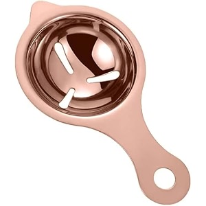 1 pcs stainless steel egg yolk separator for baking amp cooking  easy egg white separator tool with long handle  rust-resistant durable dishwasher safe kitchen gadget for home use rose gold