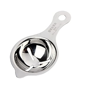 1 pcs stainless steel egg yolk separator for baking amp cooking  easy egg white separator tool with long handle  rust-resistant durable dishwasher safe kitchen gadget for home use silver