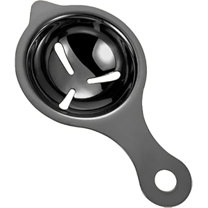 1 pcs stainless steel egg yolk separator for baking amp cooking  easy egg white separator tool with long handle  rust-resistant durable dishwasher safe kitchen gadget for home use black