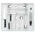 1 Pcs Utensil Drawer Silverware Organizer, Metal Mesh, White