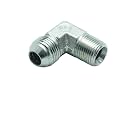 1 Piece 1/2" Male JIC (3/4"-16 Tpi) x 3/8" Male NPT Hydraulic Fitting 37° Flare to 90° Elbow Pipe Adapter