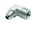 1 Piece 1/2" Male JIC (3/4"-16 Tpi) x 3/4" Male NPT Hydraulic Fitting 37° Flare to 90° Elbow Pipe Adapter