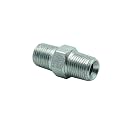 2 Pcs 1/8" x 1/8" Male NPT Hex Nipple Plated Steel Hydraulic Fitting Adapter