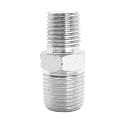 1 Piece 3/8" x 1/4" Male NPT Hex Nipple Plated Steel Hydraulic Fitting Adapter